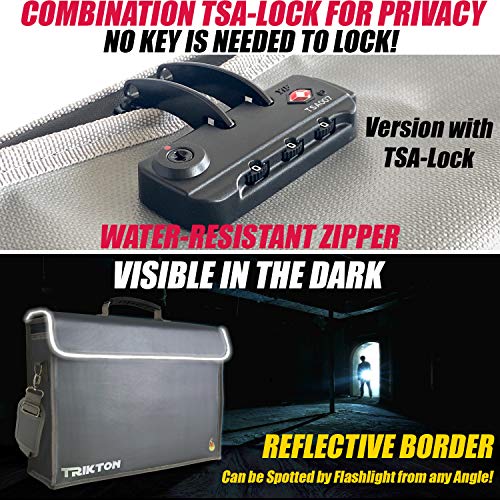 TRIKTON Fireproof & Waterproof Document Bag XXL 17.5x13x5 with TSA Lock, High-Viz Design, Flexible Fireproof Bag for A3 & Legal Size Files, Developed by USA Engineers & Firefighters, Travel Ready - Image 2