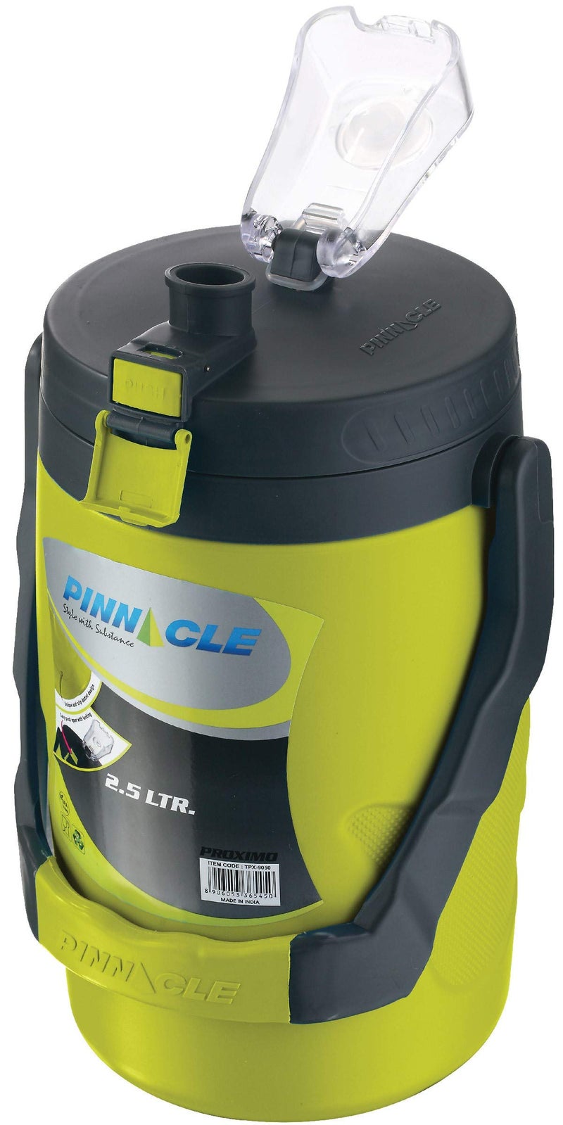 Reusable 85oz Leakproof Portable Water Jug Insulated with Spout Half Gallon Camping Picnics Hiking Lime Green