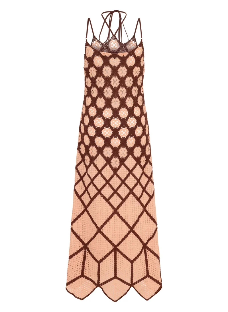 Nocturne Crochet Halter Maxi Dress