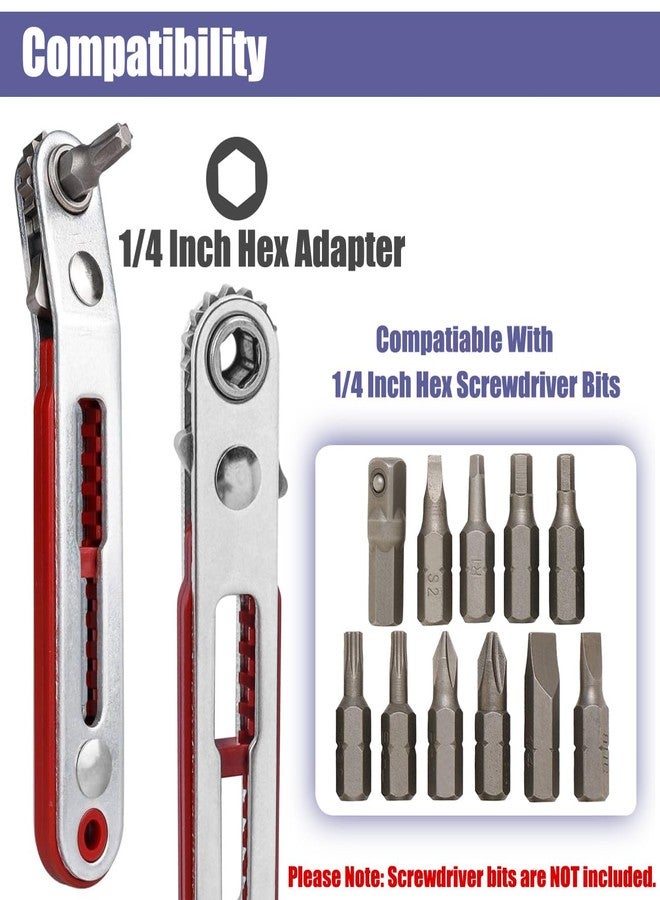 ياكاموز مجموعة مفكات براغي صغيرة من ياكاموز، قطعتان من مفكات براغي صغيرة بزاوية قائمة 90 درجة، مفتاح ربط سداسي 1/4 بوصة للمساحات الضيقة - Image 4