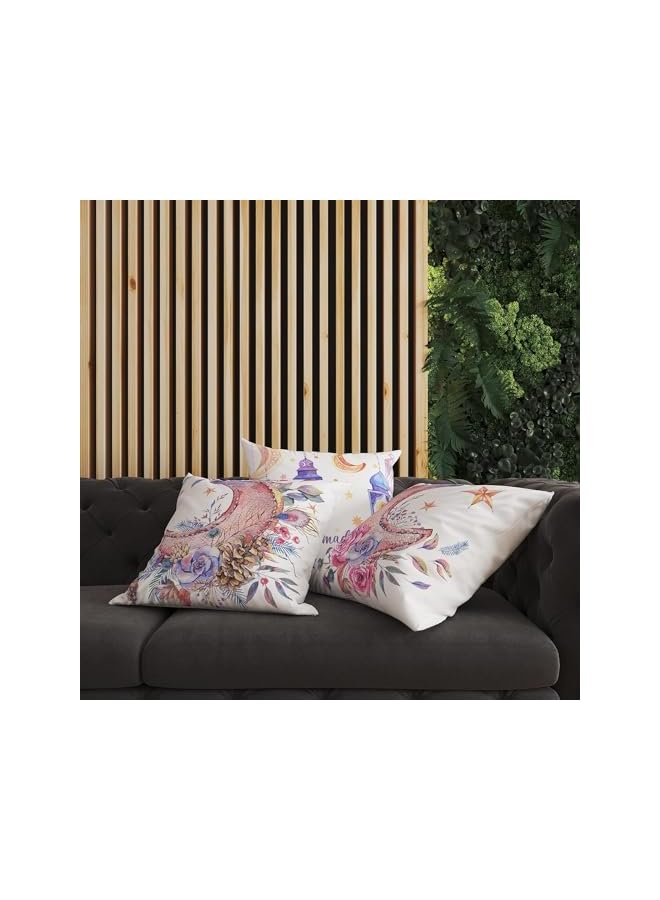 The Bros Ramadan Cushion Cover Set of 4 - Eid Moon Lantern Decorations for Home, Bed, Couch, Sofa, Car, Chair - 45x45 cm (18x18 In.) Multi-Color - Image 4