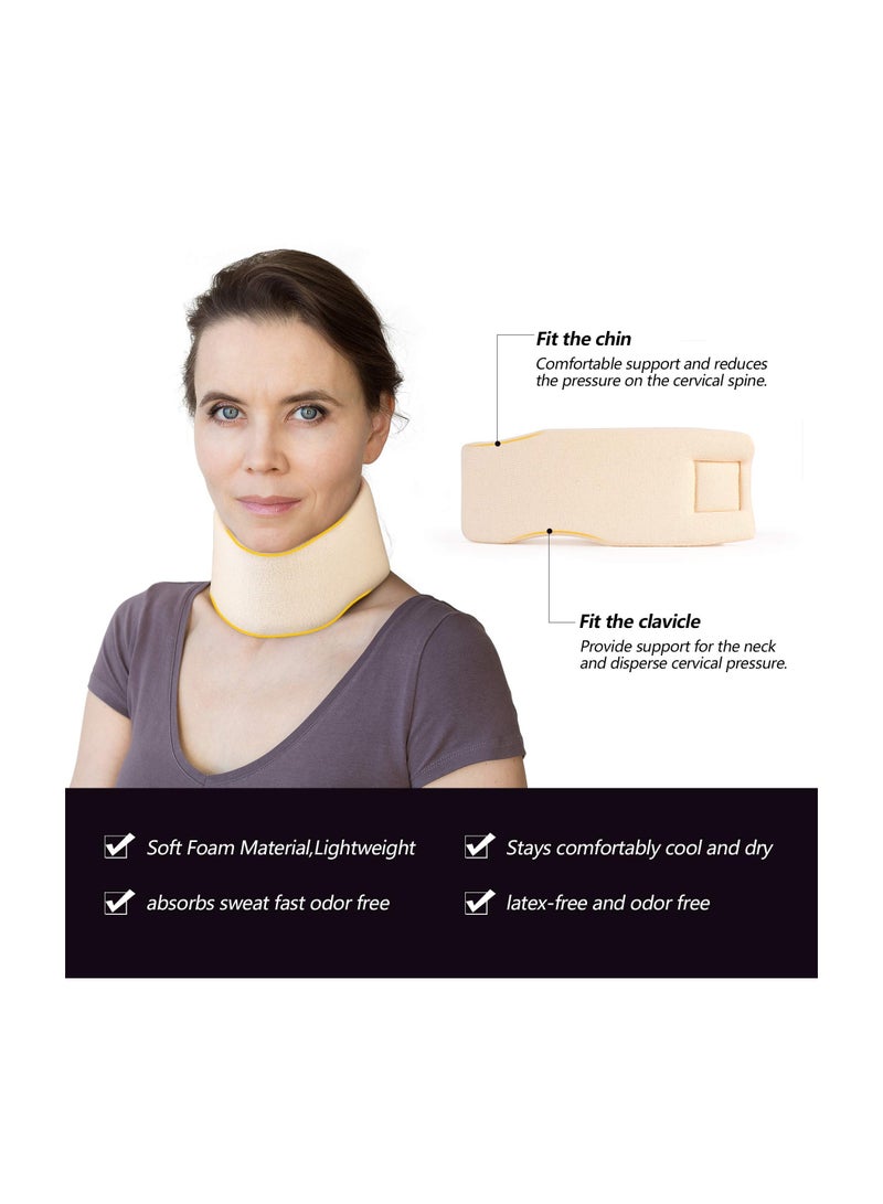 Soft Foam Neck Brace Universal Cervical Collar, Adjustable Neck Support Brace for Sleeping - Relieves Neck Pain and Spine Pressure, Neck Collar After Whiplash or Injury (3 Depth Collar, L) - Image 2