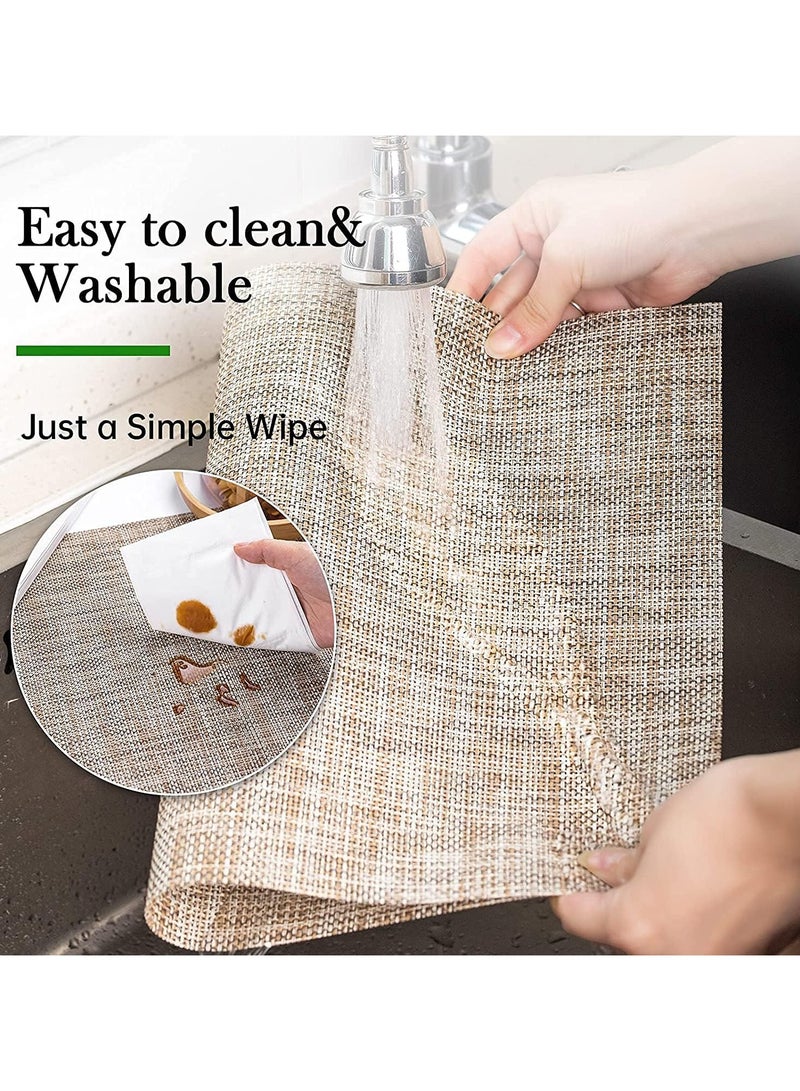 general Placemats Set of 8 Washable Indoor/Outdoor Dining Table Vinyl Placemats Durable PVC Woven Table Mats - Image 2