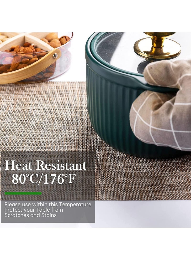 general Placemats Set of 8 Washable Indoor/Outdoor Dining Table Vinyl Placemats Durable PVC Woven Table Mats - Image 4