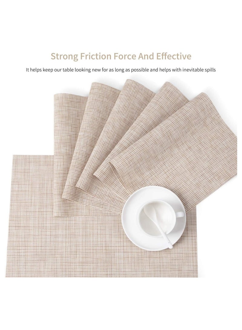 general Placemats Set of 8 Washable Indoor/Outdoor Dining Table Vinyl Placemats Durable PVC Woven Table Mats - Image 5