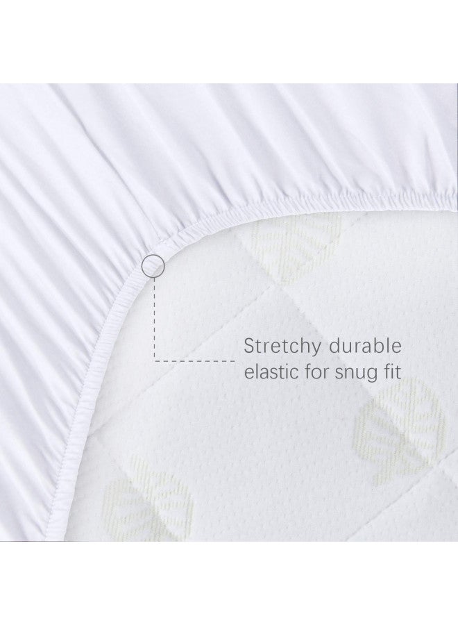 Biloban Waterproof Bassinet Mattress Pad Cover Fit for AirClub Bassinet Bedside Sleeper and Mika Micky Bedside Sleeper, 2 Pack, Ultra Soft Viscose Made from Bamboo Terry Surface, Breathable and Easy Care - Image 3