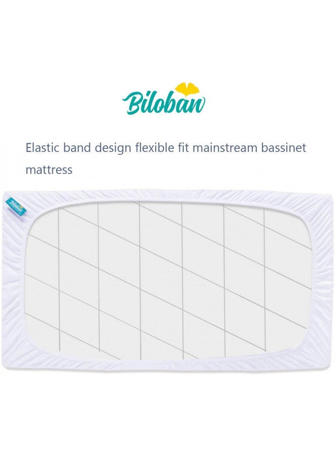 Biloban Waterproof Bassinet Mattress Pad Cover Fit for AirClub Bassinet Bedside Sleeper and Mika Micky Bedside Sleeper, 2 Pack, Ultra Soft Viscose Made from Bamboo Terry Surface, Breathable and Easy Care - Image 2