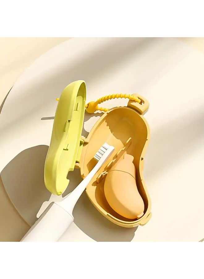 Banana Shaped Toothbrush Holder Travel Case Yellow Portable Dustproof Storage - Image 1