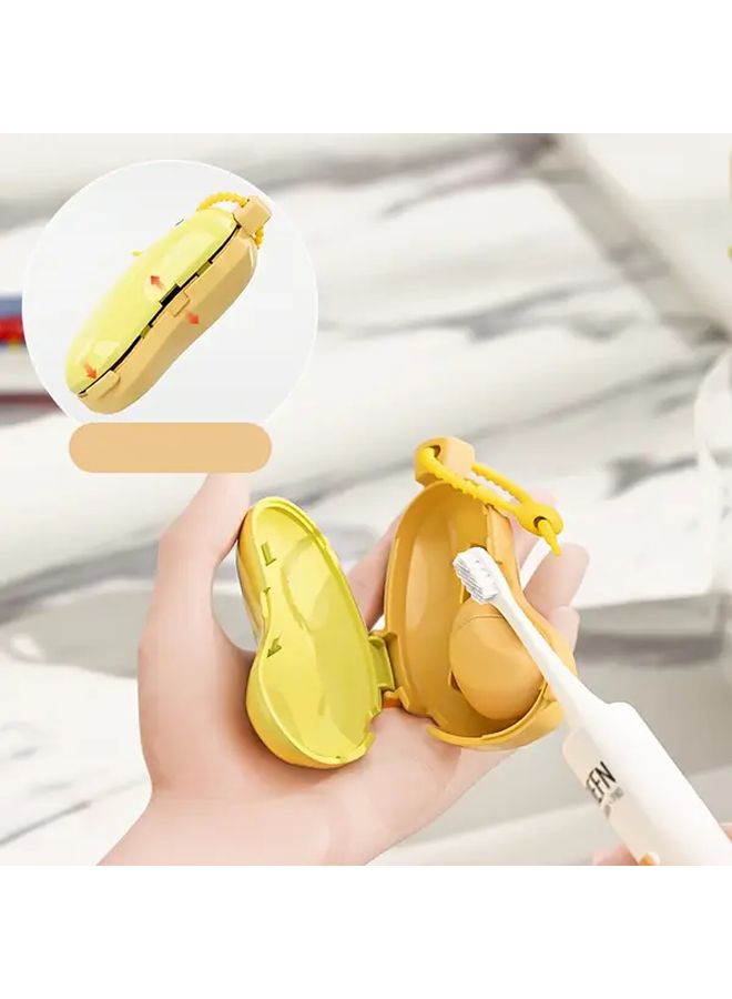 Banana Shaped Toothbrush Holder Travel Case Yellow Portable Dustproof Storage - Image 4