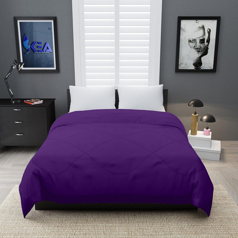 KEA KEA Microfibre Reversible Single Bed ComforterDuvet for All Weather Purple 250GSMComforter Single  - Image 2