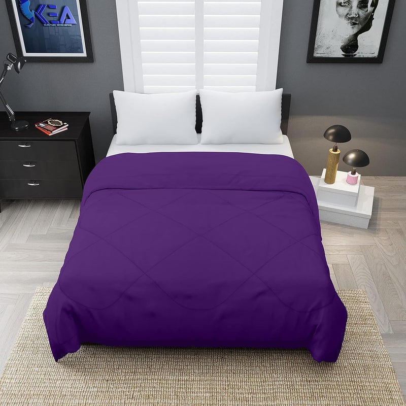 KEA KEA Microfibre Reversible Single Bed ComforterDuvet for All Weather Purple 250GSMComforter Single  - Image 3