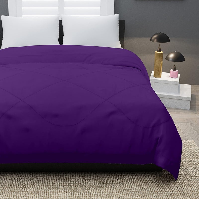 KEA KEA Microfibre Reversible Single Bed ComforterDuvet for All Weather Purple 250GSMComforter Single  - Image 5