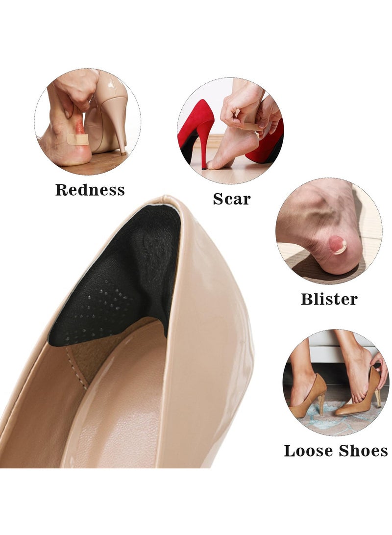 4 Pairs Foamed Cotton Heel Cushions, Adhesive Heel Cushion Inserts, Reusable Back of Heel Grips Pads for Too Big Loose Shoes, for Pain Relief u0026 Tighter Fit Heel Grips for Men Women's Shoes - Image 3