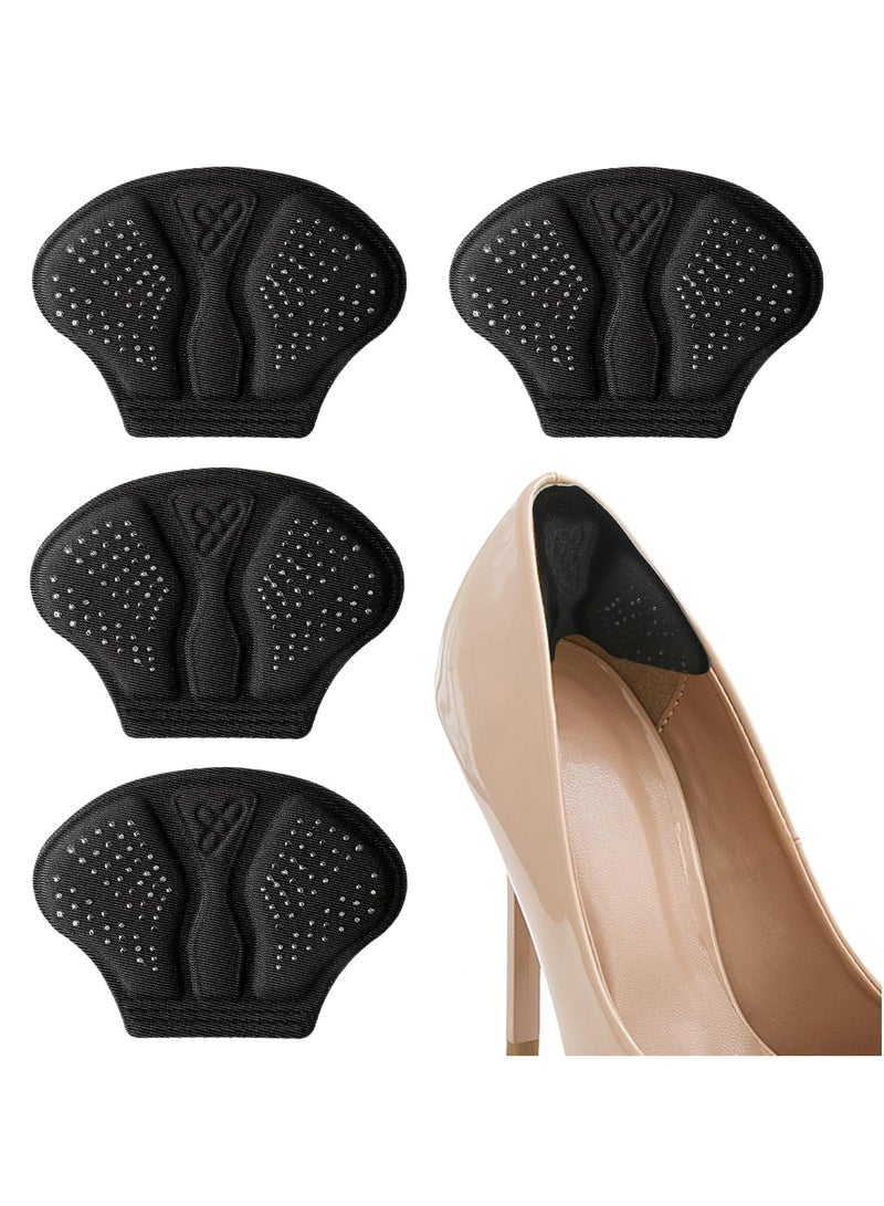 4 Pairs Foamed Cotton Heel Cushions, Adhesive Heel Cushion Inserts, Reusable Back of Heel Grips Pads for Too Big Loose Shoes, for Pain Relief u0026 Tighter Fit Heel Grips for Men Women's Shoes - Image 1