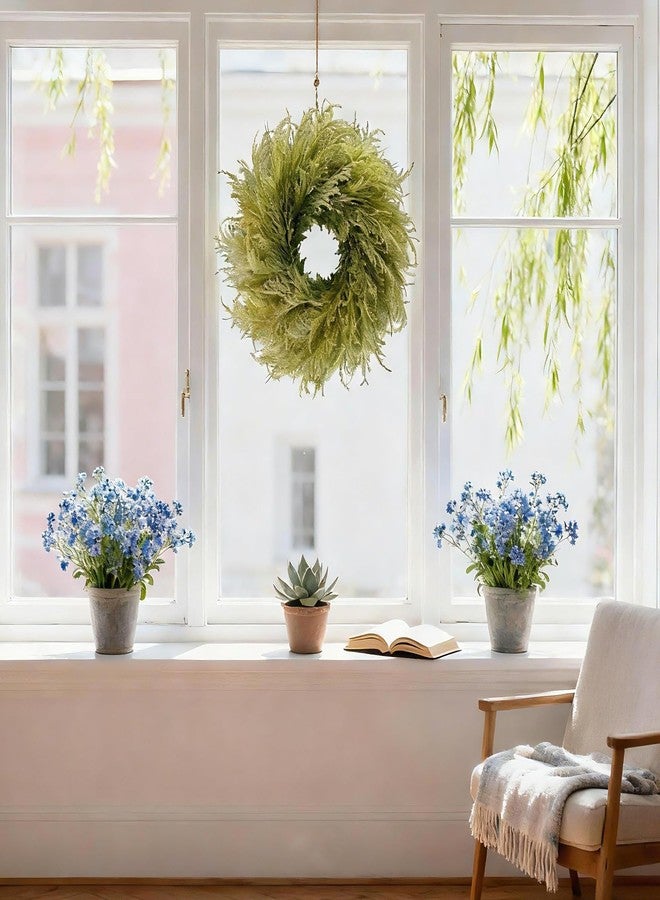 HipTree 24 Inch Spring Wreaths for Front Door-Green - Image 2