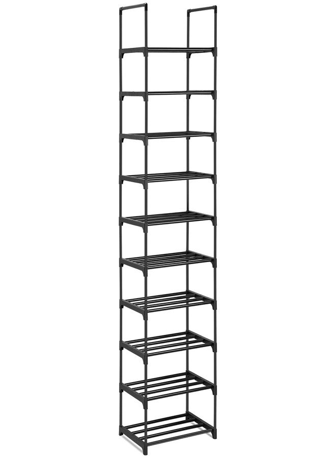 Phyllia 10-Tier Vertical Shoe Rack Organizer,Multipurpose Shoe Shelf Storage, Metal Storage Shelf, Black - Image 1
