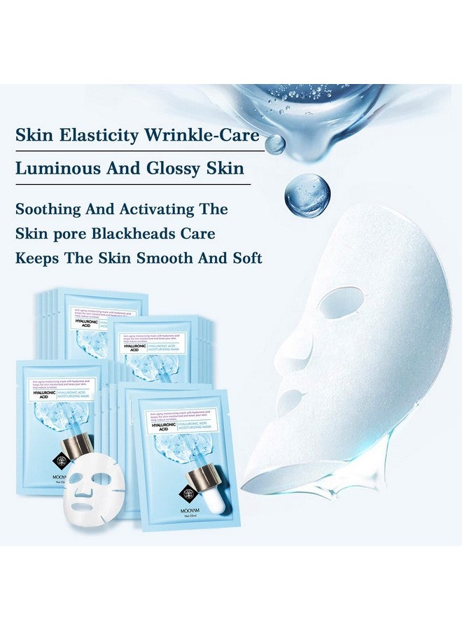 YAFUSIPE Face Mask Skin Care Hydrating Face Masks Sheets, Hyaluronic Acid Sheets Pack Deep Moisturizing Facemask Anti Aging Facial Mask For Women Skin Care Face Masks Beauty Smoothing Rejuvenating, 10 Sheets - Image 5