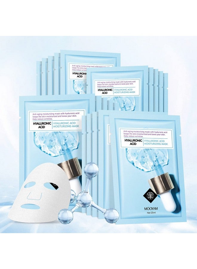 YAFUSIPE Face Mask Skin Care Hydrating Face Masks Sheets, Hyaluronic Acid Sheets Pack Deep Moisturizing Facemask Anti Aging Facial Mask For Women Skin Care Face Masks Beauty Smoothing Rejuvenating, 10 Sheets - Image 1