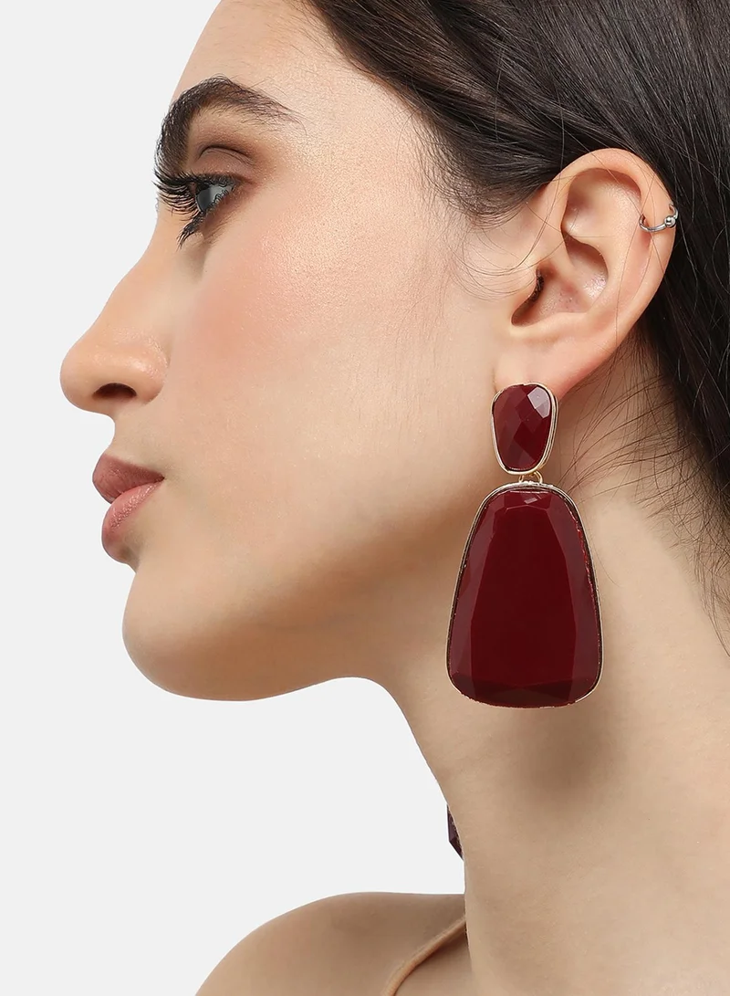 سوهي مطلية بالذهب مصمم الحجر انخفاض القرط الطرف