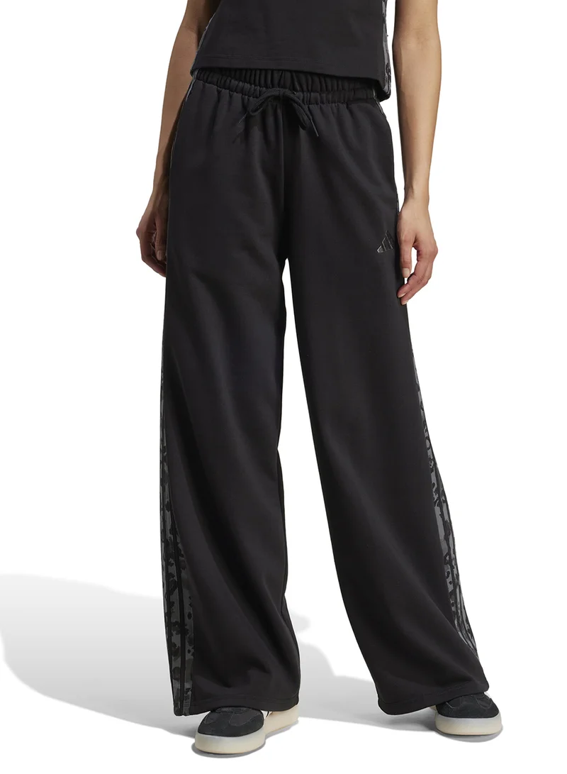 Adidas 3-Stripe Animal Printed Open Hem Joggers