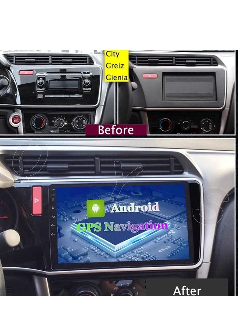 RAYMOS - Android Screen For Honda City 2013 to 2019 4GB RAM Support Apple Carplay Android Auto Wireless QLED Touch Screen AHD Night Vision Camera Included SIM Card DSP Bluetooth USB - Image 1