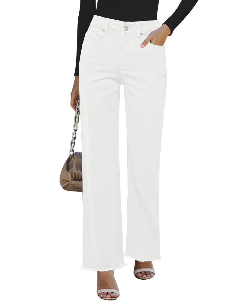 GRAPENT Trousers for Women Womens Jeans High Waisted Women's Jeans High Waisted Pants Off-White Small Fits US Size 4 to 6 - Image 1