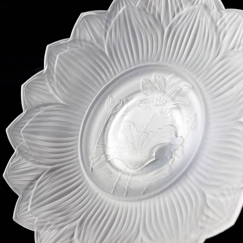 QINLANG 7 Inch White Glass Buddhist Fruit Plate Offering Plate for Altar Buddhist Altar Supplies - Image 5