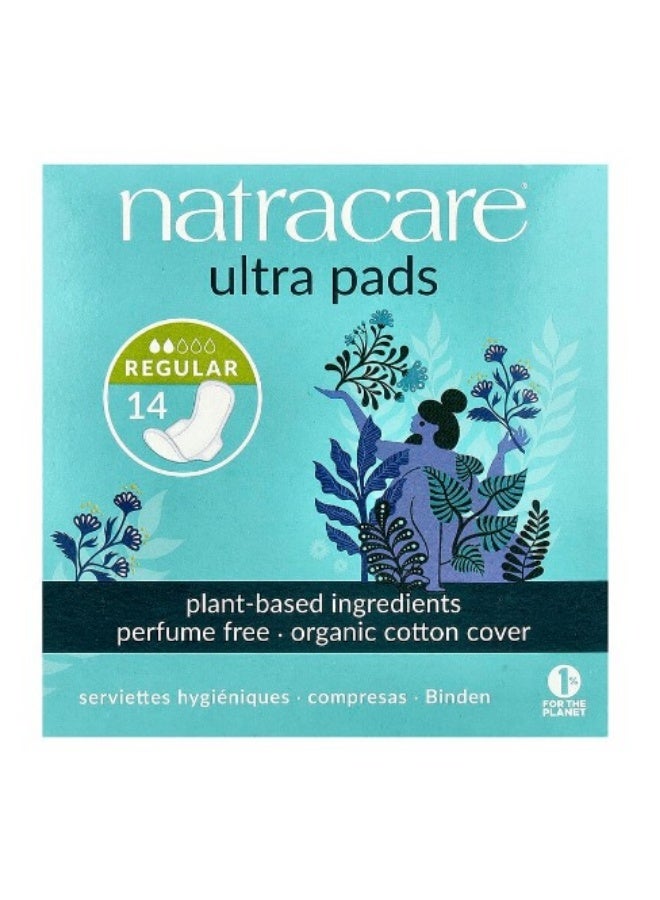 Natracare, Ultra Pads, Organic Cotton Cover, Regular, 14 Pads