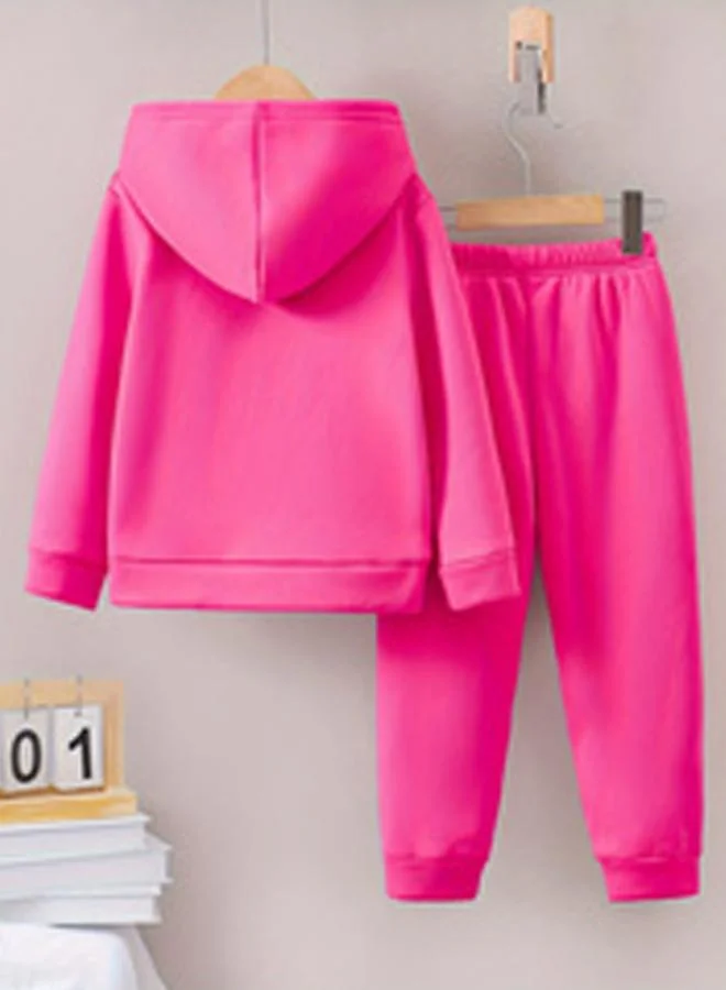 تايك تو طقم بناتي هودي مطبوع مع بنطال