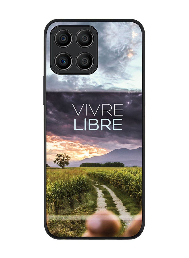 Stylizedd Rugged Black edge case for Honor X8 5G Slim fit Soft Case Flexible Rubber Edges Anti Drop TPU Gel Thin Cover - Vivre Libre - Image 1