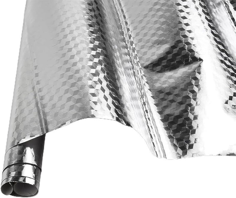 Waterproof Oil Proof Self Adhesive Aluminum Foil Sticker For Kitchen Cabinet Wall Tile Cover 40cm x 1M Silver Roll - Image 1