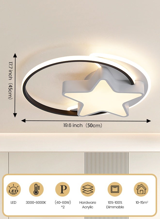 YATAI LIGHTING مصباح سقف LED دائري 120 واط، تصميم نجمي حديث مع جهاز تحكم عن بعد، إضاءة قابلة للتعتيم بثلاثة ألوان (3000K-6000K)، سطوع قابل للتعديل لغرفة النوم، غرفة المعيشة، غرفة الطعام - Image 3