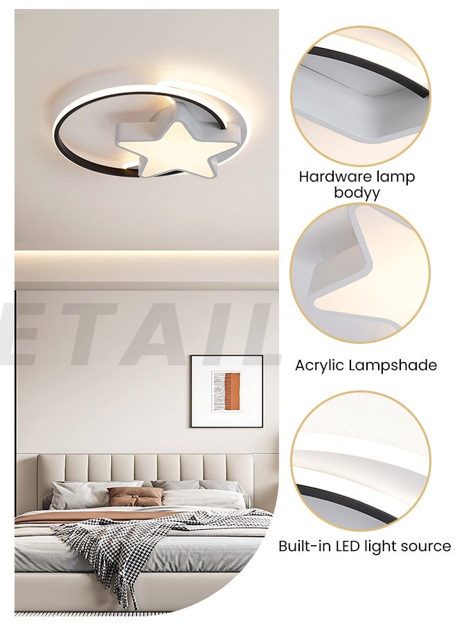 YATAI LIGHTING مصباح سقف LED دائري 120 واط، تصميم نجمي حديث مع جهاز تحكم عن بعد، إضاءة قابلة للتعتيم بثلاثة ألوان (3000K-6000K)، سطوع قابل للتعديل لغرفة النوم، غرفة المعيشة، غرفة الطعام - Image 4