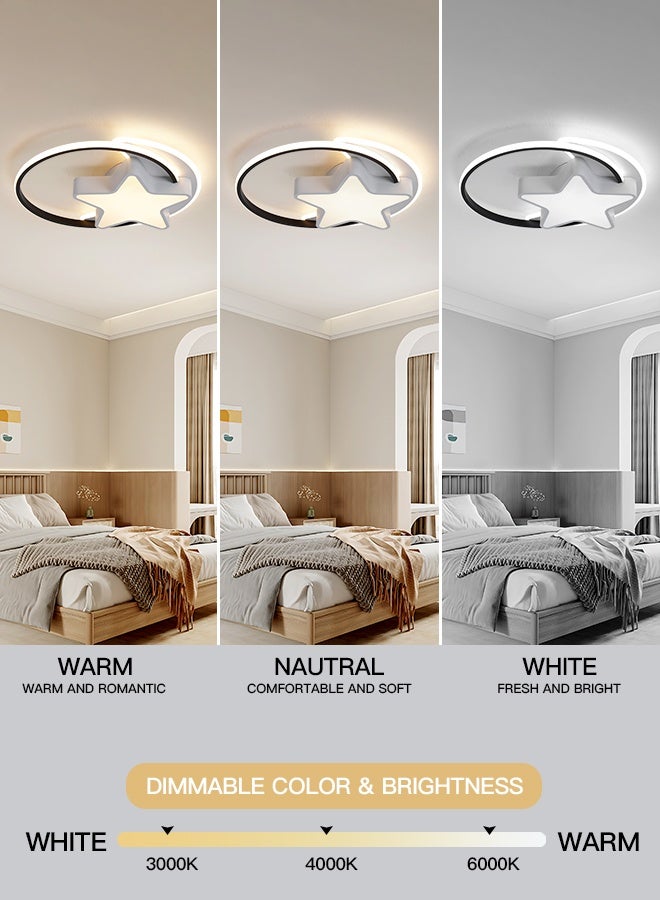 YATAI LIGHTING مصباح سقف LED دائري 120 واط، تصميم نجمي حديث مع جهاز تحكم عن بعد، إضاءة قابلة للتعتيم بثلاثة ألوان (3000K-6000K)، سطوع قابل للتعديل لغرفة النوم، غرفة المعيشة، غرفة الطعام - Image 2