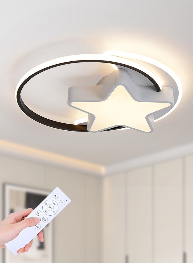 YATAI LIGHTING مصباح سقف LED دائري 120 واط، تصميم نجمي حديث مع جهاز تحكم عن بعد، إضاءة قابلة للتعتيم بثلاثة ألوان (3000K-6000K)، سطوع قابل للتعديل لغرفة النوم، غرفة المعيشة، غرفة الطعام - Image 1