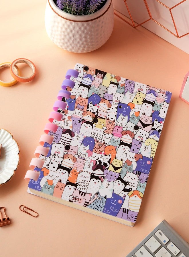 DOODLE A5 Soft Wiro Refilable Notebook Diary | Soft Spiral for Comfortable Writing | 160 Ruled Pages, 80 GSM | Perfect for School, College & Office Use - Cats Maze - Image 2