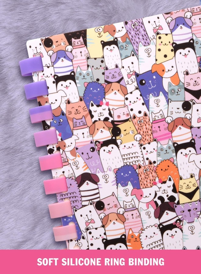DOODLE A5 Soft Wiro Refilable Notebook Diary | Soft Spiral for Comfortable Writing | 160 Ruled Pages, 80 GSM | Perfect for School, College & Office Use - Cats Maze - Image 3