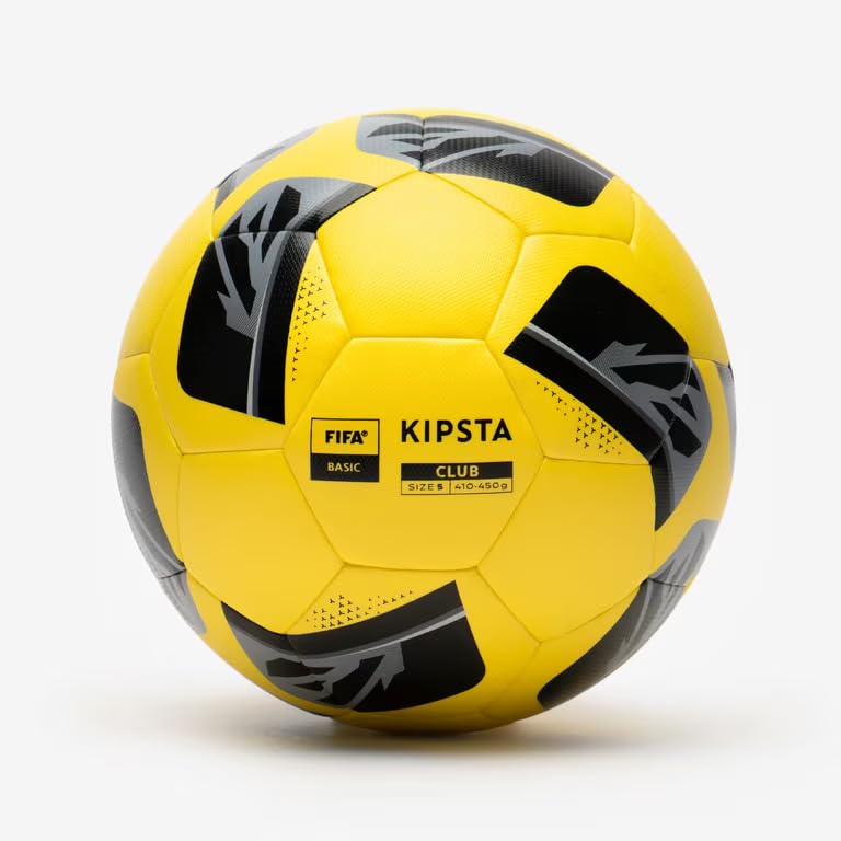 KIPSTA كرة قدم احترافية هجينة معتمدة بحجم 5 من البولي يوريثان (صفراء) - Image 1