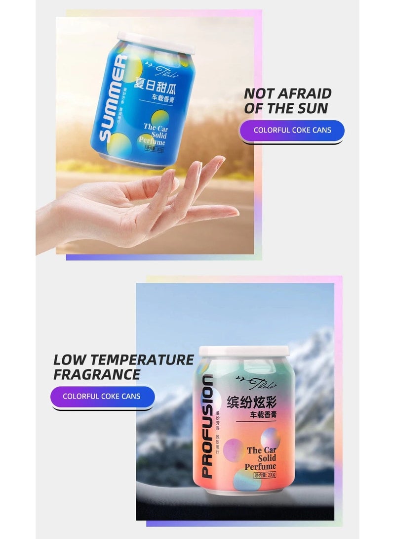 Thalo Car odor removal aromatherapy cola cans, rich fragrance, suitable for car interiors and wardrobes, bedrooms, toilets, solid perfume, canned car perfume, car fragrance (set of 2 aluminum cans with different fragrances) - Image 4