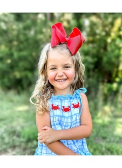 Wee Ones Wee Ones King Grosgrain Bow With Matching Moonstitch Edge, Red, King  - Image 4
