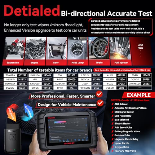iCarsoft CR Max BT Wireless OBD2 Scanner All System Car Diagnostic Tool 49 ResetExtra 46 Service 40000Bidirectional Tests ECU Coding Battery RegistrationCANFD Auto VIN Free Update - Image 3
