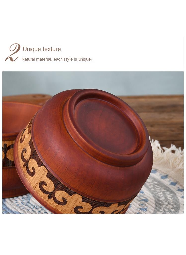 general 5-Piece Wooden Bowl Wooden Milk Tea Bowl  - Image 4
