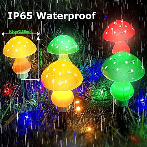 LiyuanQ Upgraded Outdoor Solar Garden Lights, 8 Pack 50 LED Mushroom Outdoor 8 Modes 23ft Waterproof Solar Powered Landscape Cute Fairy String Light for Yard Patio Outside Decor（Multicolor） - Image 5