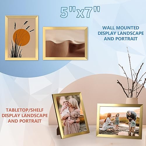 WIFTREY 5x7 Gold Picture Frame Bulk, Multi 5 x 7 Photo Frames for Wall Hanging or Tabletop Display, 18 Pack - Image 5