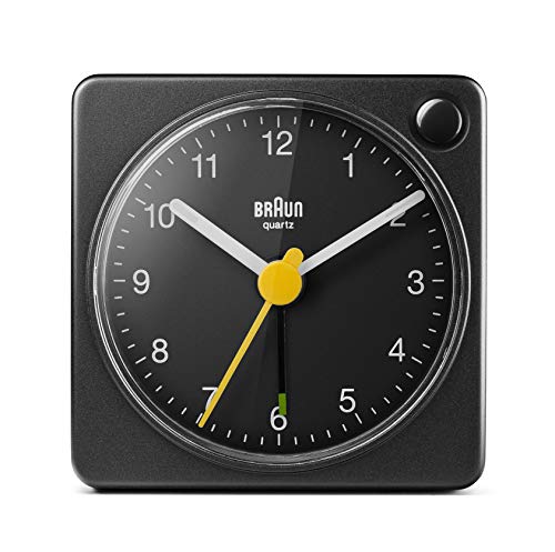 Braun Classic Black Travel Analogue Alarm Clock Home Gift Bundle with Snooze and Light Compact Size Quiet Quartz Movement Crescendo Beep Alarm in Black Model BC02XB 2 Pack - Image 3