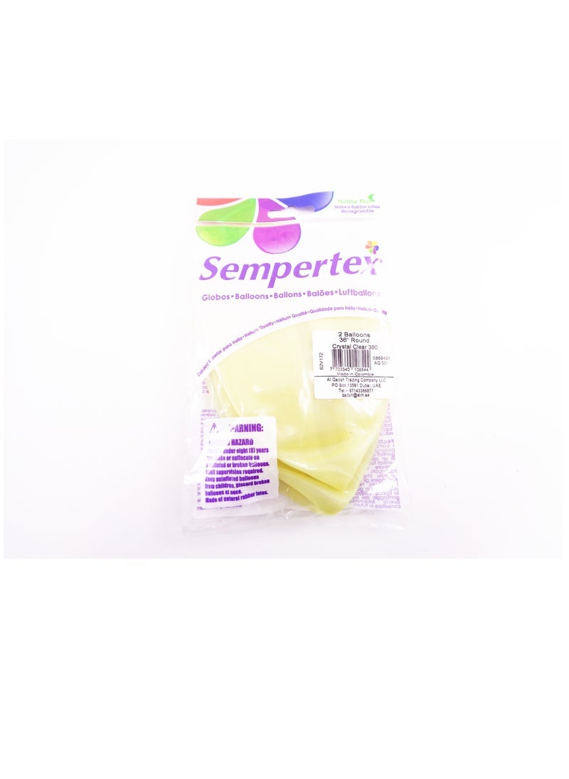 سيمبرتكس 36 '' بالون دائري 2 قطعة / حقيبة كريستل لون شفاف - Image 2