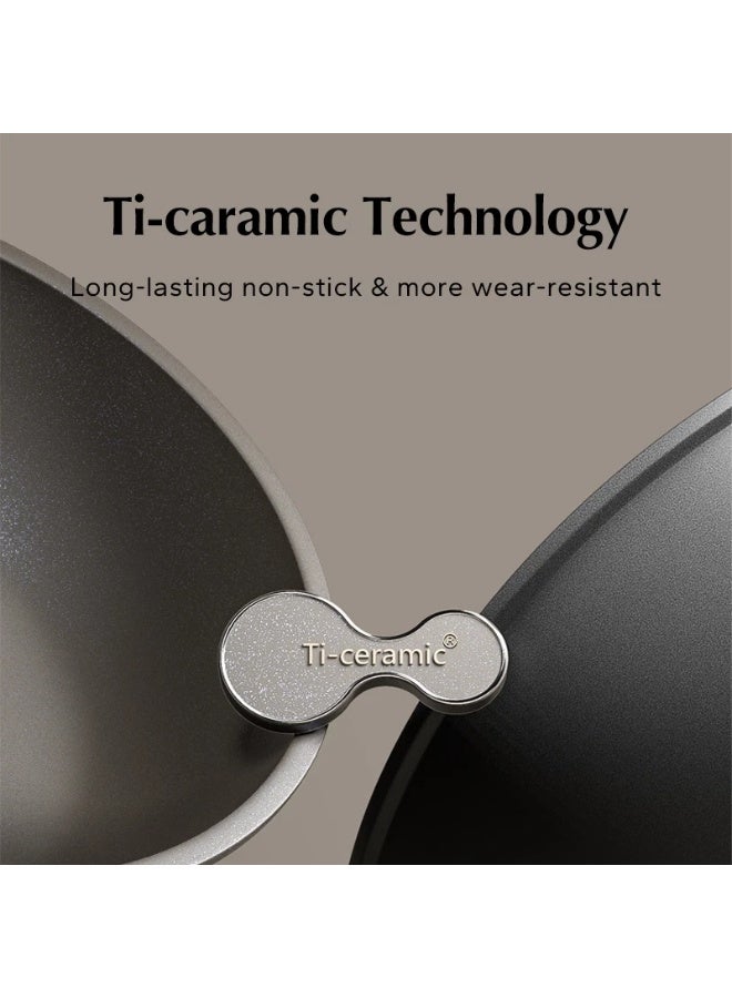 Redchef Nonstick Ti-Ceramic Wok Non Toxic, PFAS PTFE & PFOA Free Deep Frying Pan Suitable for All Stoves(Gas,Electric & Induction) 30cm - Image 5