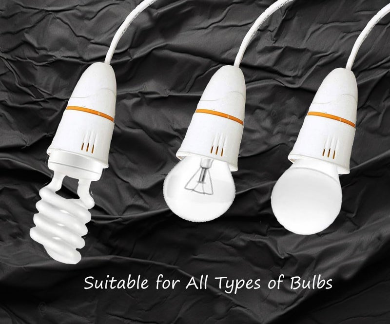 Tia Crafts حامل مصباح كهربائي مع مفتاح تشغيل/إيقاف | كابل تمديد أو سلك مرن وقابس 2 دبوس للاستخدام المتعدد التجارب، الحفلات، الزينة الاحتفالية، ديوالي، عيد الميلاد (2 متر) - Image 3