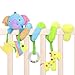 Caterbee Baby Car Seat Toys Soft Hanging Plush Toy with Rattle Teether Sensory Development Toy for Infants Elephant - Image 2