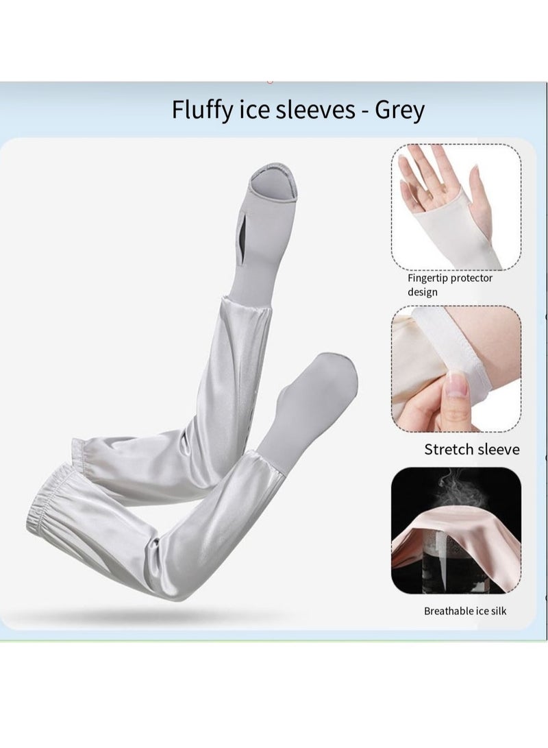 general Sun protection sleeves summer anti-ultraviolet outdoor ice sleeves cycling nylon ice silk women's long sun protection gloves  - Image 1